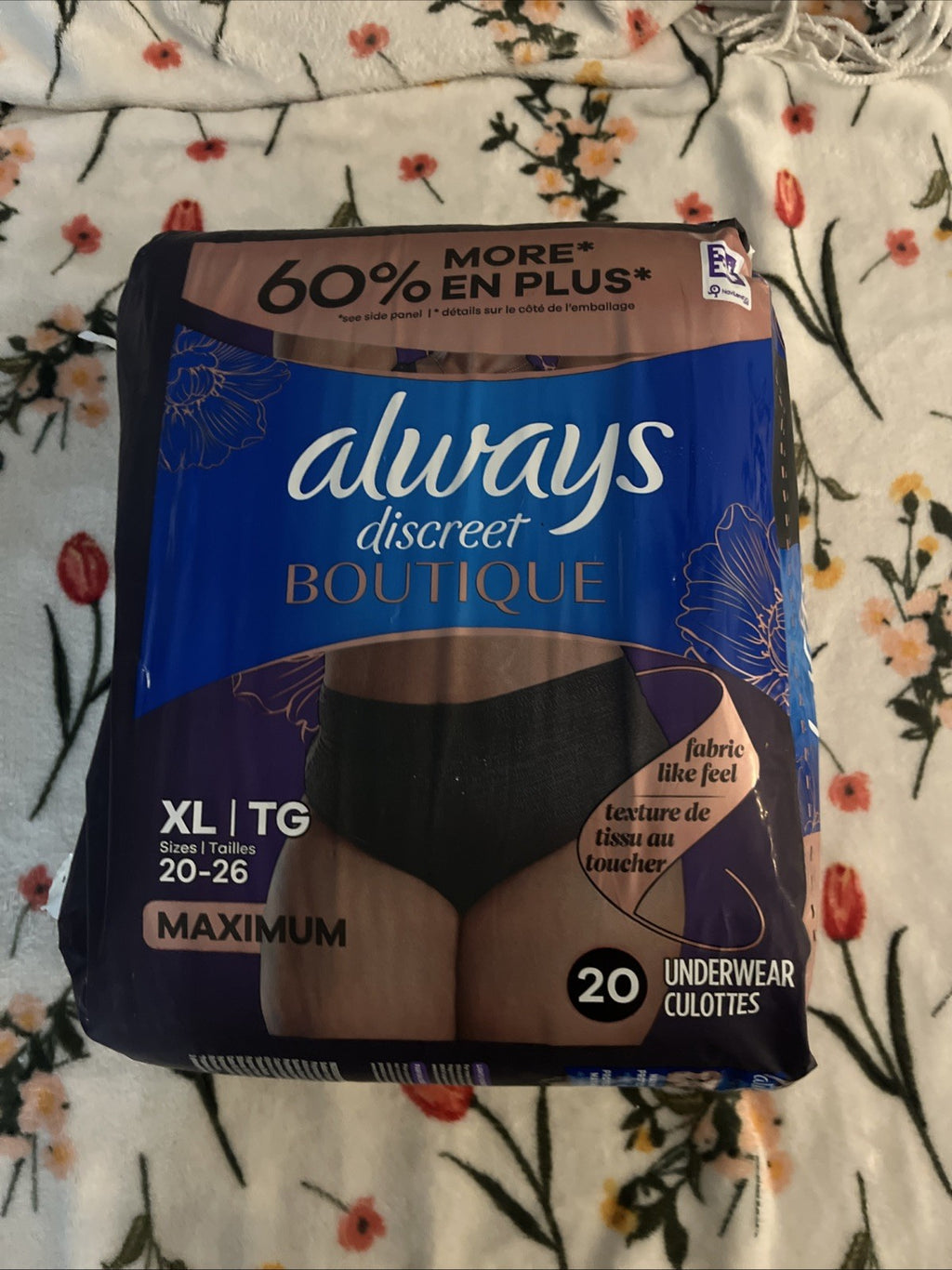 Always Discreet Boutique Incontinence and Postpartum Underwear For Women, XL 16C