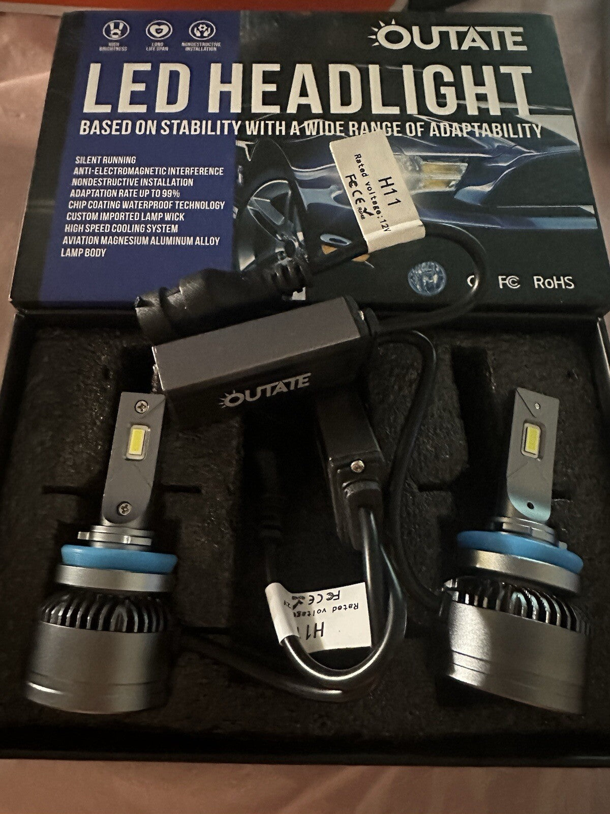 LED H11/H9/H8 LED Headlight Bulbs,100w 16000 Lumens Super Bright Waterproof