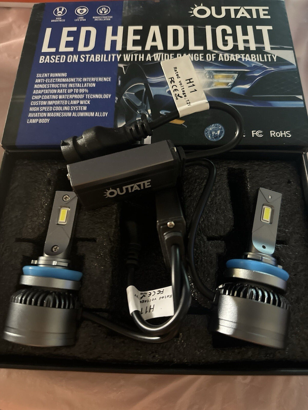 LED H11/H9/H8 LED Headlight Bulbs,100w 16000 Lumens Super Bright Waterproof