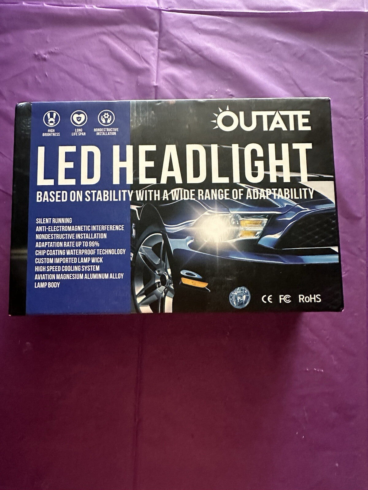 LED H11/H9/H8 LED Headlight Bulbs,100w 16000 Lumens Super Bright Waterproof