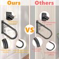 ROTHLEY U-Shape Black Handrails, 1.3" Pipe for 1-3 Steps-Stainless Steel Porch Safety Handle